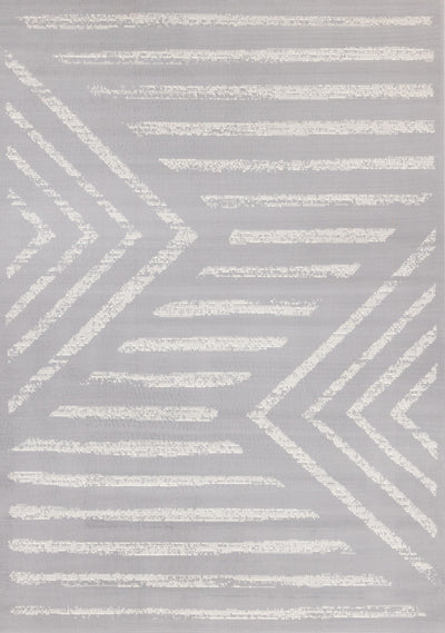 Forte Grey White Modern Striped Area Rug - 5'3" x 7'5"|Carpette Forte grise et blanche à motif de rayures modernes - 5 pi 3 po x 7 pi 5 po