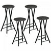 HOMCOM ensemble de 4 tabourets de bar 61 cm, chaises pliantes avec repose-pieds, noir