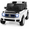 Costway License Mercedes-benz Eqg Enfants Ride On Car Avec Telecommande Batterie Detachable Blanc