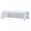 Outsunny Serre De Jardin Tunnel 20' X 10' X 6' Porte Zippee Deroulante Fenetres Enroulables Avec Moustiquaires Serre Exterieure Pour Plantes Blanc