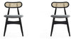 Ensemble 2 chaises de salle à manger Colbert de Manhattan Comfort avec revêtement gris - noir et cannage