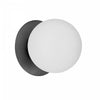 Applique murale Burlat de Dainolite en verre blanc, avec fini noir mat et 1 ampoule
