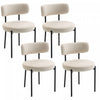 HOMCOM Lot de 4 Chaises de Cuisine avec Pieds en Acier, Beige