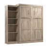 Grand lit escamotable mural Pur de Bestar de 90 po avec tablettes - brun rustique