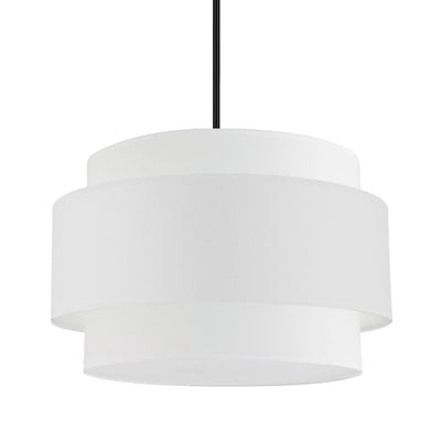 Dainolite Priya 4 Light Pendant 22" Dia Matte Black White Shade Lamp|Luminaire suspendu Priya de Dainolite de 22 po de diamètre avec abat-jour blanc, fini noir mat et 4 ampoules