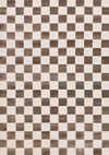 Carpette géométrique Leopold brune et blanche à motif de carreaux - 7 pi 10 po x 10 pi 6 po