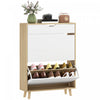 HOMCOM Meuble a Chaussures Etroit avec 2 Tiroirs Basculants, Blanc