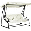 Outsunny 3 Places Patio Swing Chair Convertible Lit Rembourre Porche Exterieur Avec Auvent Et Oreiller