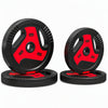 Soozier Lot de 4 disques de musculation 30 kg, noir et rouge