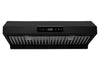 Hotte de cuisinière sous l'armoire Hauslane de 30 po noir mat - UC-PS18BLK-30