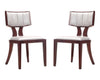 Ensemble 2 chaises de salle à manger Pulitzer de Manhattan Comfort en similicuir - argenté et noyer