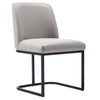 Chaise de salle à manger Serena de Manhattan Comfort en similicuir - gris clair