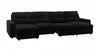 Sofa sectionnel modulaire à coulissement électrique Elevate de Scott Living 4 pièces en chenille avec 2 fauteuils longs de rangement - Ebony
