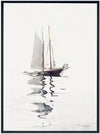 Peinture acrylique encadrée « Minimal Boat » - 31,25 po x 41,25 po