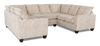Sofa sectionnel en U personnalisable Arc de Sofa Lab fabriqué au Canada en tissu - Plush Parchment