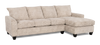 Sofa avec fauteuil long de droite personnalisable Arc de Sofa Lab fabriqué au Canada en tissu - Plush Parchment
