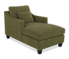 Fauteuil long d’appoint personnalisable de Sofa Lab de 36 po fabriqué au Canada en tissu avec pattes en bois - Chenille Moss