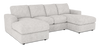 Sofa sectionnel avec deux fauteuils longs personnalisable Curve de Sofa Lab fabriqué au Canada en tissu - Plush Oyster