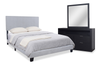 Ensemble de chambre à coucher Delta 5 pièces avec lit, commode et miroir, noir - format grand lit