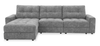 Sofa sectionnel modulaire à coulissement électrique de gauche Elevate de Scott Living 3 pièces en tissu de chenille - gris