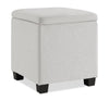 Pouf de rangement Halifax de 14,75 po en tissu - gris clair