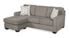 Sofa sectionnel réversible Lennox fabriqué au Canada en tissu de chenille avec coussins réversibles - gris