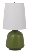 Lampe de table Rian de 10 po avec abat-jour en lin - verte