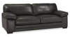 Sofa Rodeo de 91 po en cuir véritable de qualité supérieure avec coussins amovibles - anthracite
