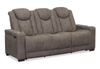 Sofa à inclinaison électrique Venture de 83,5 po en suédine avec appuie-têtes électriques, porte-gobelets et port USB - chocolat