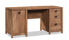 Bureau d’ordinateur Cannery Bridge de qualité commerciale à 3 tiroirs avec armoire - brun