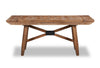 Table de salle à manger extensible en cèdre, bois de pin, piètement à tréteaux, largeur 183-244 cm - Brun