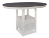 Table de salle à manger ronde Dena de 42 po à 60 po (L) de hauteur comptoir et avec rallonge - gris tourterelle