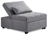 Fauteuil-lit convertible Dune de 43,75 po en tissu avec coussins capitonnés - gris
