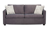 Grand sofa-lit Everlee de 76,5 po fabriqué au Canada en microsuède avec mousse à mémoire de forme et deux coussins décoratifs - gris