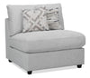 Fauteuil modulaire sans accoudoirs Evolve de Scott Living de 39,5 po en tissu d’apparence lin avec coussins en duvet et plumes - gris clair