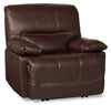 Fauteuil à inclinaison électrique Franco de 42,5 po en cuir véritable avec position zéro gravité et port USB - brun