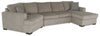 Sofa-lit sectionnel enveloppant de gauche Legend 3 pièces fabriqué au Canada en tissu de chenille avec fauteuil long - beige platine