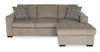 Sofa-lit sectionnel de droite Legend 2 pièces fabriqué au Canada en tissu de chenille avec fauteuil long de rangement - beige platine