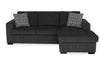 Sofa-lit sectionnel de droite Legend 2 pièces fabriqué au Canada en tissu de chenille avec fauteuil long de rangement - gris poivre
