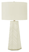 Lampe de table de 29 po en céramique blanche