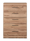 Commode verticale de chambre à coucher Oakley de 31 po (L) x 45 po (H) à 5 tiroirs, fabriquée au Canada - naturelle