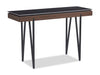 Table de salon moderne Juno de 48 po avec dessus en pierre frittée - noire
