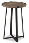 Table de fauteuil Pauly de 15 po avec dessus d’apparence bois - noisette