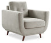 Fauteuil Cosmo de 34 po en tissu avec coussin de dossier capitonné - gris