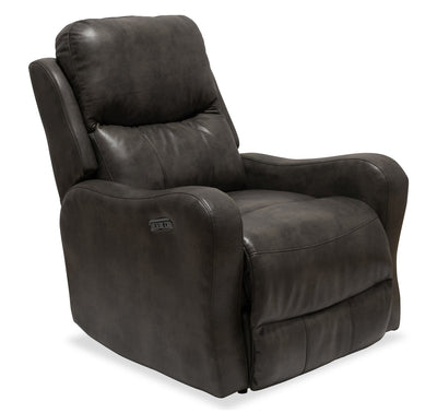 Ellis 32" Faux Leather Glider Power Reclining Chair – Grey | Fauteuil coulissant à inclinaison électrique Ellis de 32 po en similicuir - gris