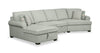 Sofa-lit sectionnel enveloppant de gauche Haven de Scott Living 3 pièces en tissu de chenille avec rangement - écume de mer