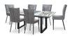 Ensemble de salle à manger Ezra 7 pièces avec table qui s’allonge de 63 po à 79 po (L) et 6 chaises - imitation de marbre blanc et gris