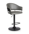 Tabouret 24.5-32.5 po bar Odin en tissu de cuir végétalien et en métal avec siège pivotant et réglable - gris