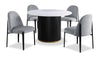 Ensemble de salle à manger Capri de Kort & Co. 5 pièces avec table ronde de 47 po (L), base piédestal et 4 chaises d’apparence lin - gris