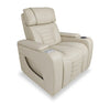 Fauteuil de massage à inclinaison électrique Zen de 40 po en tissu d’apparence cuir avec appuie-tête électrique et siège chauffant - abricot